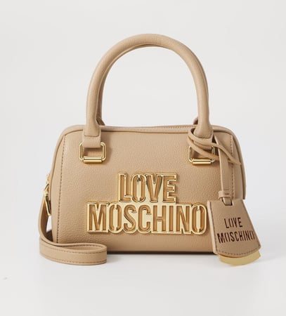 LOVE MOSCHINO CUT OUT LOGO BAG IN NUDE COLOUR