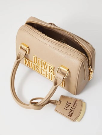 LOVE MOSCHINO CUT OUT LOGO BAG IN NUDE COLOUR
