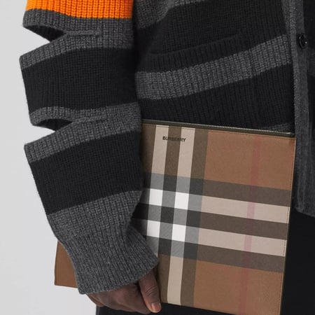 Burberry Large Check E-canvas Zip Pouch