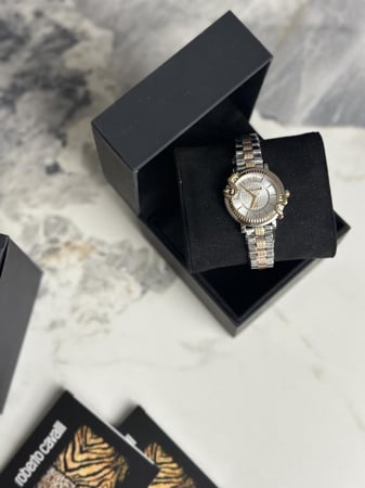 Roberto cavalli silver rosegold watch