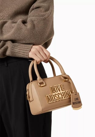 LOVE MOSCHINO CUT OUT LOGO BAG IN NUDE COLOUR