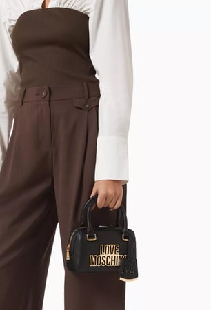LOVE MOSCHINO CUT OUT LOGO BAG IN NUDE COLOUR