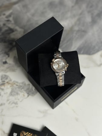 Roberto cavalli silver rosegold watch