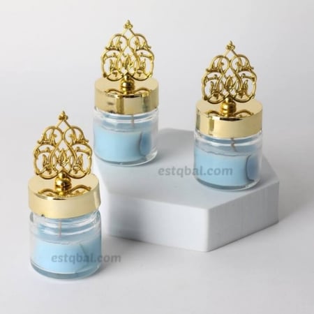 درزن 12 قطعة شموع معطرة سماوي