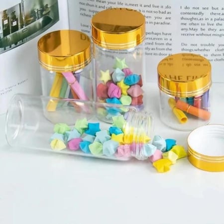 قوارير زجاجية مع غطاء مقاسات