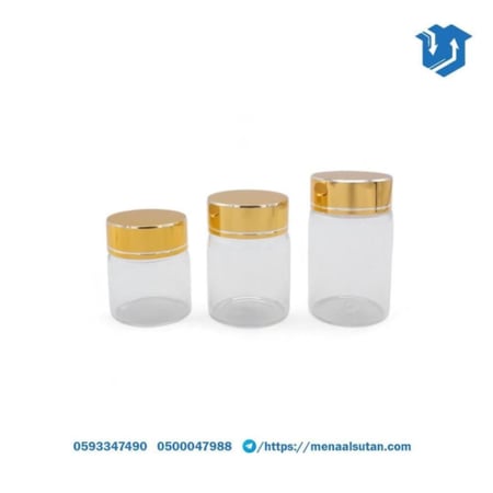 قوارير زجاجية مع غطاء مقاسات