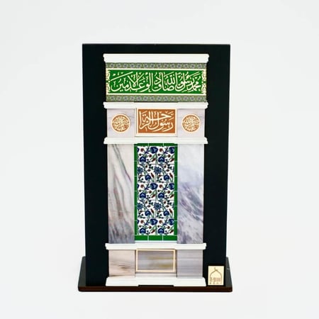 لوحة أسماء النبي ﷺ على الجدار القبلي