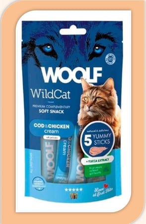 مكافات وولف بنكهة سمك القد والدجاج الذيذه wolf cod &chicken 5*14g