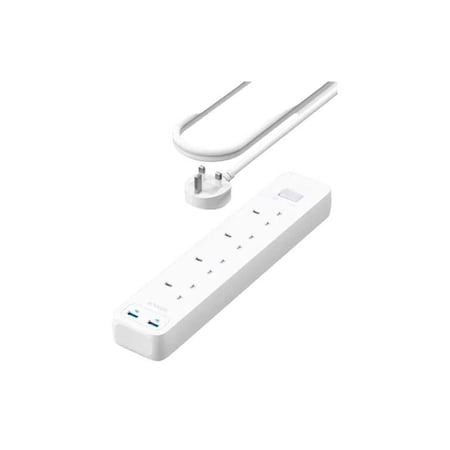 توصيلة كهربائية 1.8 متر 4 منافذ كهرباء مع 2 منفذ USB قابس تشغيل من انكر