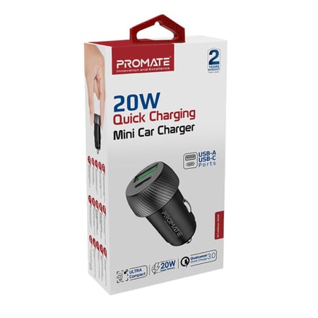 شاحن سيارة 20 واط PD + USB من بروميت