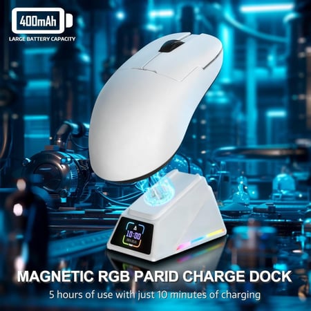 ماوس قيمنق لاسلكي  AJAZZ AJ159 APEX  مع شاشة وقاعدة شحن مغناطيسية