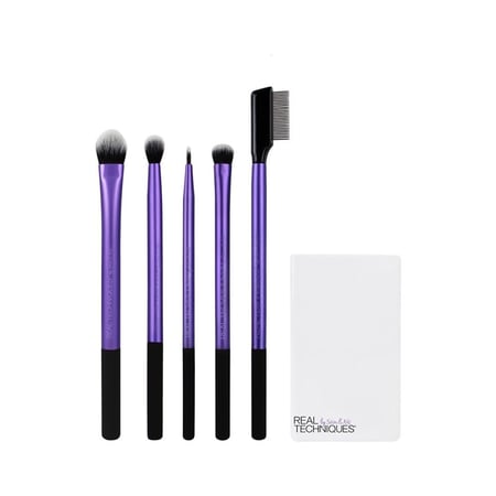 مجموعة فرش معززة للعيون من 5 قطع بنفسجي/ أسود