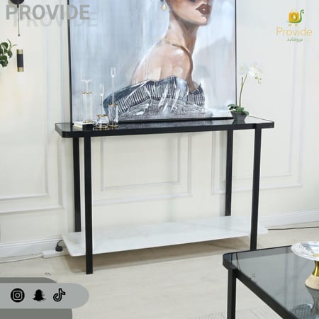 طاولة كونسول مودرن بزجاج ورخام