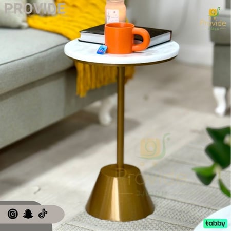 طاولة خدمة بقاعدة ذهبى gold