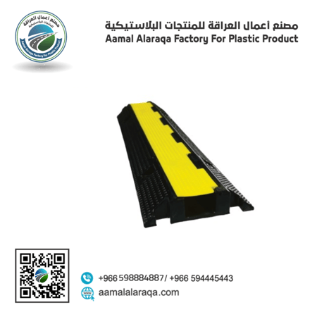 مطب 1 خط (100cm*26cm*6.5cm) - RUBBER CABLE PROTECTOR 1 CHANNEL