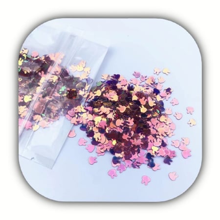 ترتر شكل الأرنب بعدة ألوان (وزن الكيس 10 جرام)