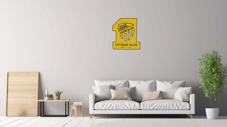 لوحة معدنيه شعار نادي الاتحاد