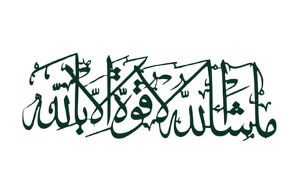 لوحة فنية جدارية معدنية (ما شاء الله لا قوة الا بالله)