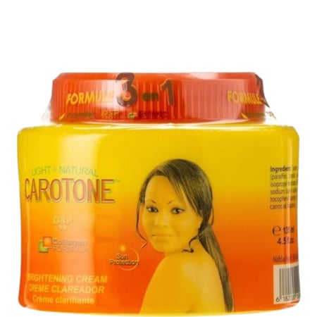 كاروتون كريم بخلاصة زيت الجزر الطبيعي، فيتامين E، والكولاجين لتفتيح وتوحيد لون البشرة ويقلل من مظهر البقع الداكنة والتصبغات والكلف - 300 مل