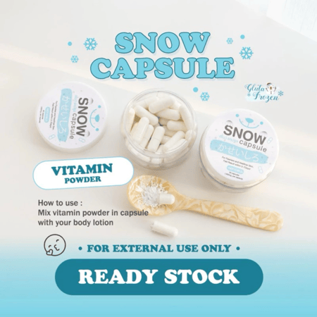 جلوتا فروزن سنو كبسولات بياض الثلج بودرة اربوتين والجلوتاثيون وبروتين الأرز وفيتامين سي C والكولاجين لتفتيح التصبغات وتبييض البشرة ومعالجة البقع الداكنة وتوحيد لون البشرة - 30 كبسولة ٥٠٠ ملجم لكل كبسولة غير قابل للاكل للاستخدام الخارجي فقط