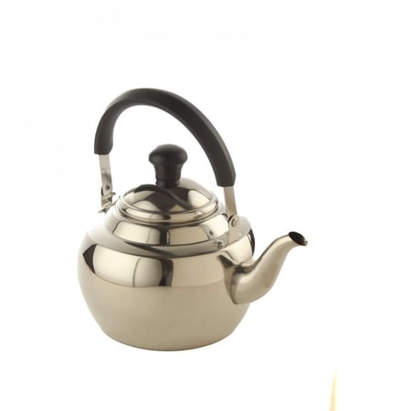 ابريق استيل مع شخال يد اسود 2 لتر فيافي