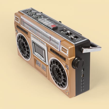 مسجّل - مشغّل كاسيت | ذهبي