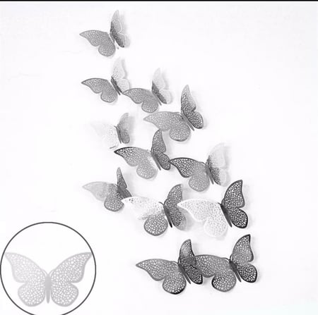 3قطع فراشات ب 3 مقاسات مختلفه لتزين اعمال الريزن والاعمال الفنيه وديكور الجدار او تزين الحلا