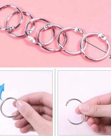 حلقات معدنيه الدفتر 6 قطع قطر 2.4 سم