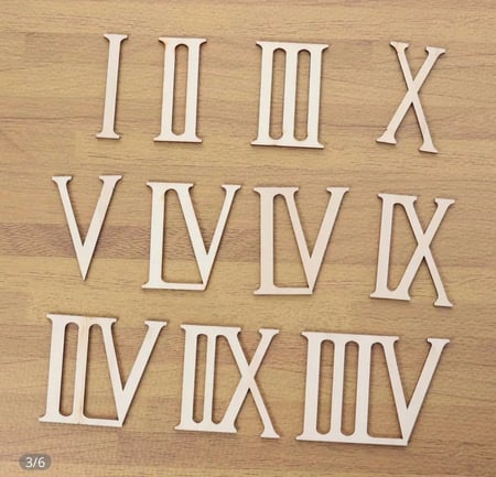 ارقام الساعات الرومانيه متوفره لونين  مقاس 3 سم تقريبا