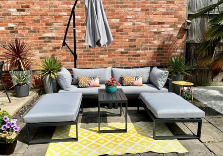 طقم جلوس معدني 5 قطع