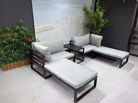 طقم جلوس معدني 5 قطع