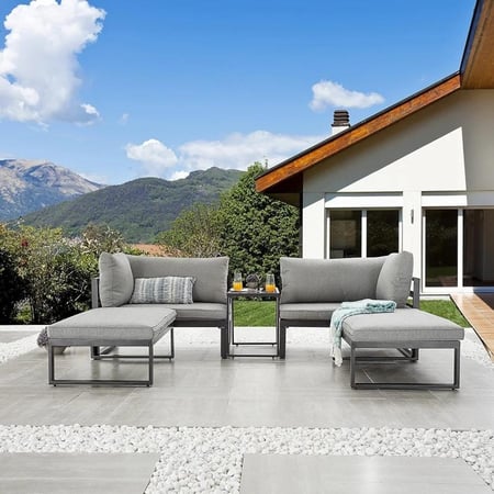 طقم جلوس معدني 5 قطع