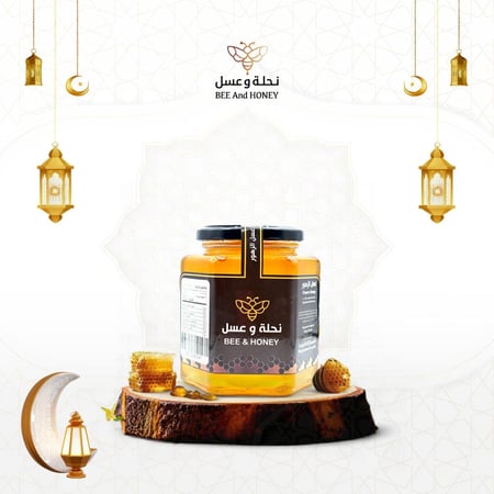 عسل الزهور الطبيعي بلون ذهبي فاتح نقي