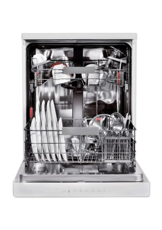 غسالة صحون ويرلبول 8 برامج، 2 رف، 14طقم، الحاسة 6 - أبيض