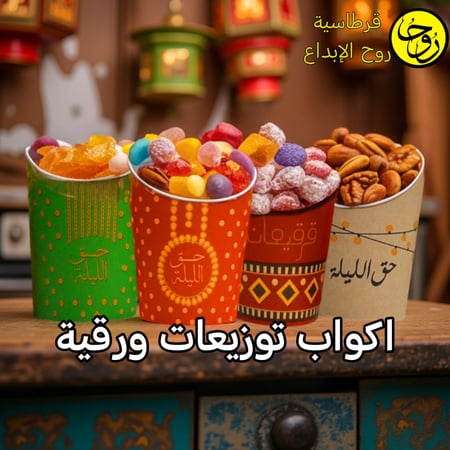 اكواب توزيعات ورقية - 10حبات