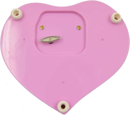 صندوق موسيقى على شكل قلب مع راقصة باليه في الداخل مزين بالمجوهرات يمثل هدية مثالية للفتيات في الاعياد واعياد الميلاد لون وردي