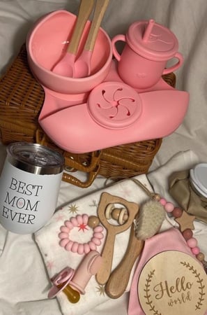 حقيبة للأم و الطفل-لون وردي