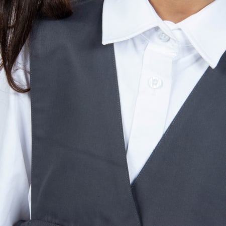 مريول روضة رصاصي بتصميم X ومطاط جانبي من كنزي