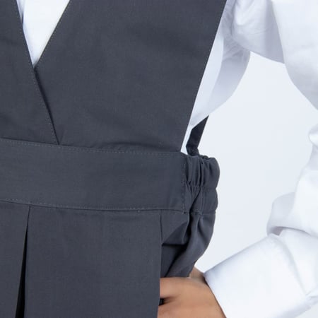 مريول روضة رصاصي بتصميم X ومطاط جانبي من كنزي