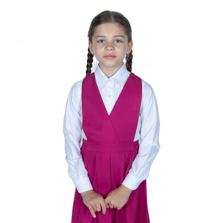 مريول مدرسي أبتدائي بلون فوشي من كنزي