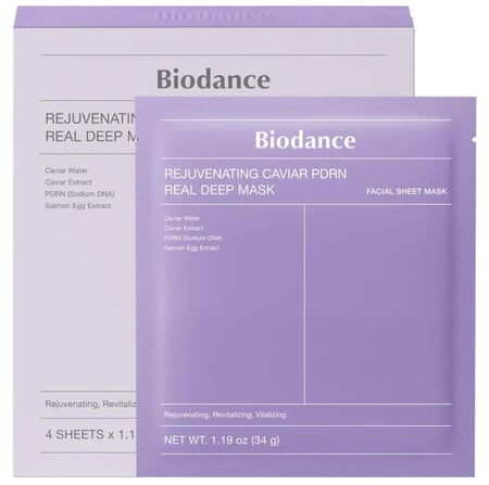 Biodance  Rejuvenating Caviar PDRN Real Deep Mask - 4 Pack for Natural Skin Renewal & Firming