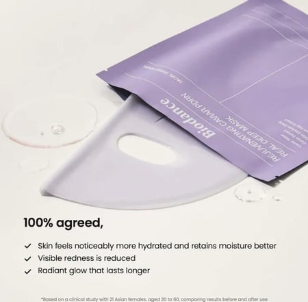 Biodance  Rejuvenating Caviar PDRN Real Deep Mask - 4 Pack for Natural Skin Renewal & Firming
