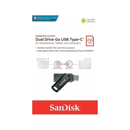 فلاش تخزين ساندسك تايب سي 256جيجابايت