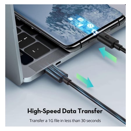 كيبل راف باور تايب سي الى تايب سي بقوة 60 واط - اسود