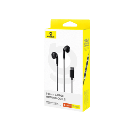 سماعة بيسوس سلكية تايب سي - اسود