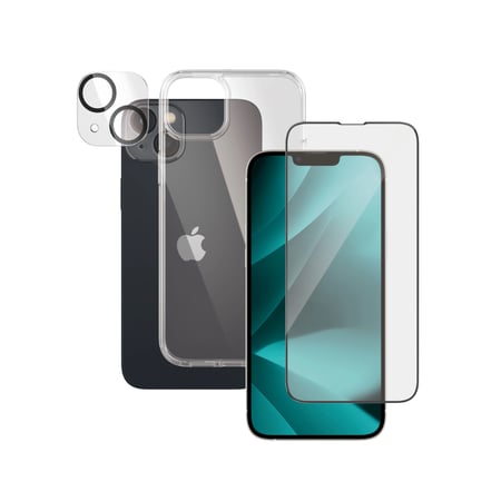 بكج حماية بانزر جلاس 3 في 1 ايفون 14 بلس - شفاف