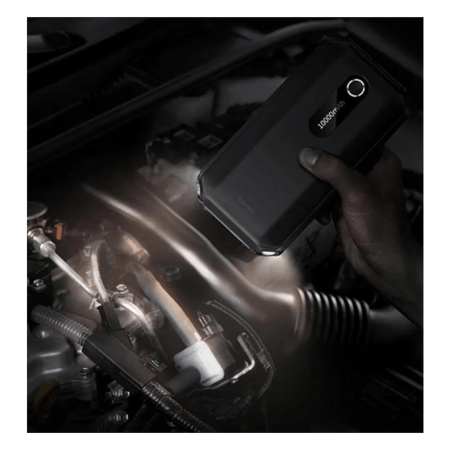 بيسوس مشغل بطارية سيارة + باور بانك بقوة 10000 ملي امبير - اسود