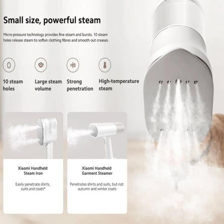 شاومي مكواة بخار يدوية بسعة 150 مل وقوة 1200 واط - أبيض