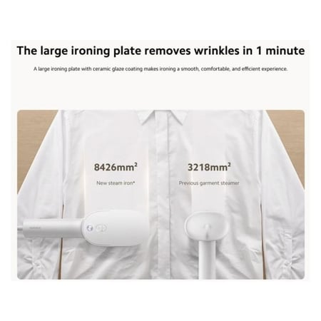 شاومي مكواة بخار يدوية بسعة 150 مل وقوة 1200 واط - أبيض