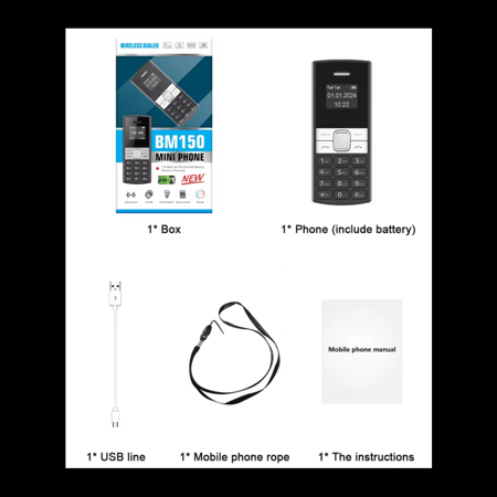 جوال محمول صغير الحجم بشريحتين BM150